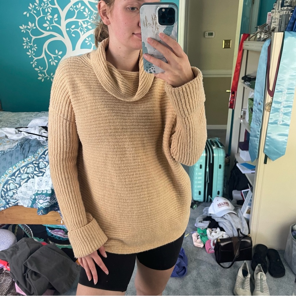 Anthropologie Pilcro Cowl Neck Pullover Knit Tunic Sweater
